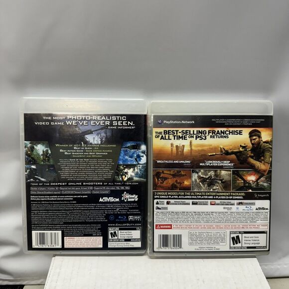 Call of Duty PS3 Game Lot MW4 Modern Warfare 4 & Black Ops Shooter Activision - Picture 2 of 6
